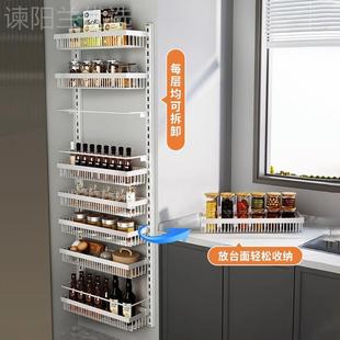 房橱柜置物架墙1上门后调打味品调多料置物架免孔厨层壁挂收 新品