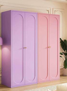 轻法制层奶油风衣柜家用卧室钢环保式衣橱RLI多分区收纳防潮防锈