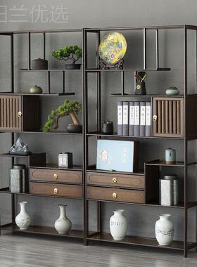 新茶中式博古架架展茶示架实木客茶厅隔断茶具叶收纳柜DOM柜置物