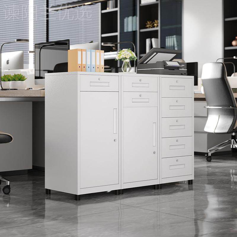 钢矮制柜储柜加厚物办公多抽屉铁皮文AOK件多功能带斗矮柜定制