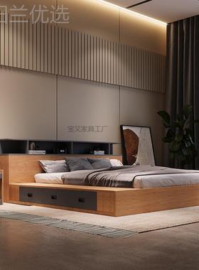 Bw2式榻榻储物床现代简卧约米主落地1.8米1.5米板83233日式高箱箱