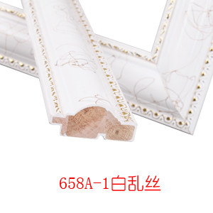 相框线条裱画框条石膏木线条十字绣框白色线条装饰条658A-1白乱丝