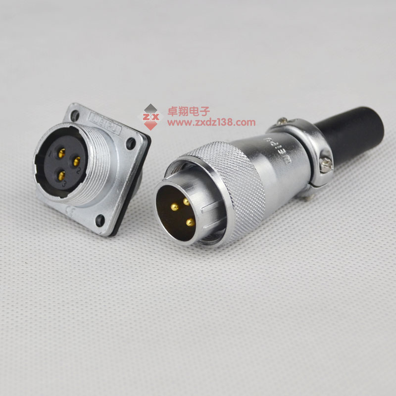 WS24正品威浦航空插头WS24系列连接器TQ插头+法兰插座开孔24MM