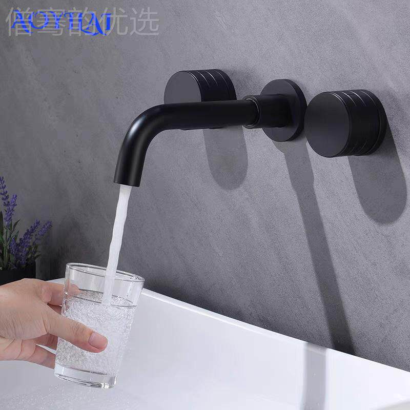 全热铜枪可灰23929色台盆双把冷暗装水龙头入墙式转旋洗脸面盆龙