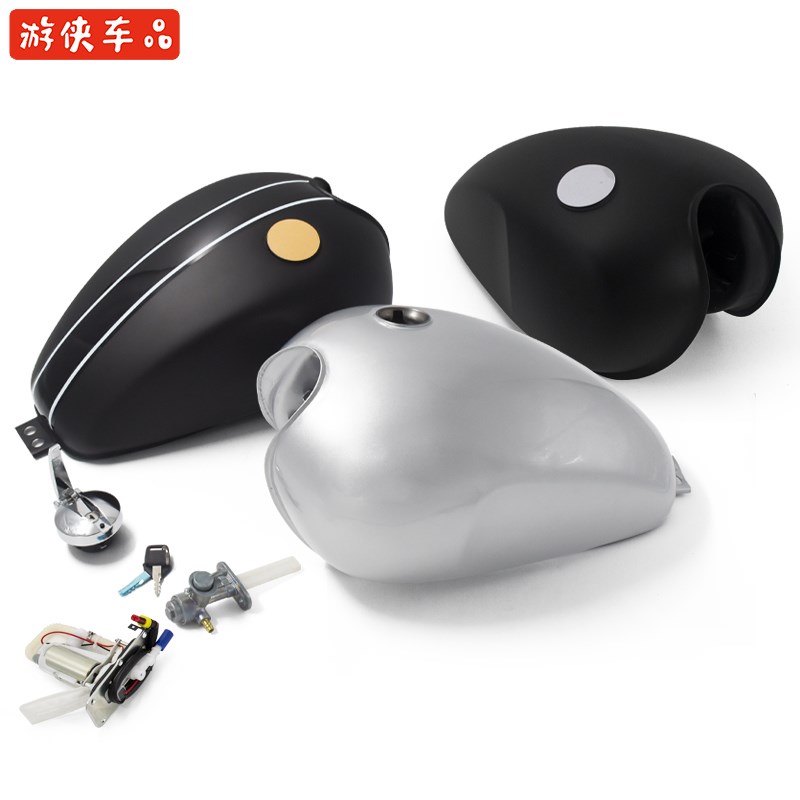 轻骑游侠原厂复古摩托车改装大脚怪油箱咖啡电喷化油器油壶油缸