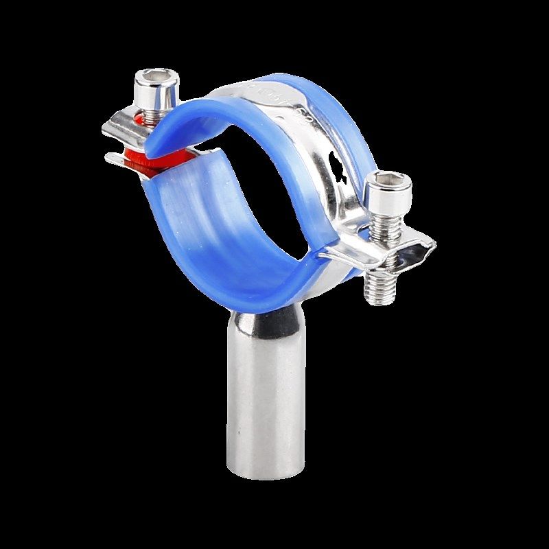 304不锈钢管子夹带胶垫管道固定卡子支架圆管卡扣抱箍水管紧固