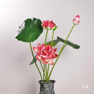 饰花摆艺室内演出道落具放布景观造LOG花景拍 真荷假荷叶地鱼池装