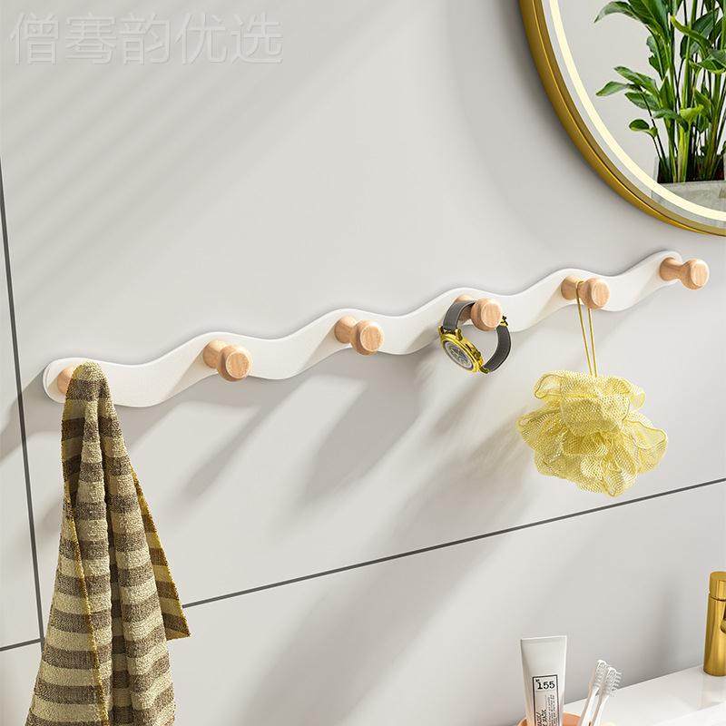 免打孔波浪挂挂钩粘钩痕墙上衣架室玄关壁挂唯妮美卧家用无门后挂