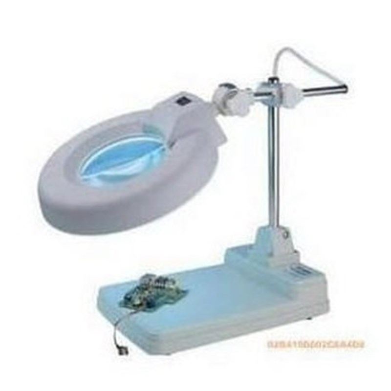 升降式台式带灯放大镜工作照明台灯 86B 10X 白玻光学镜片高清