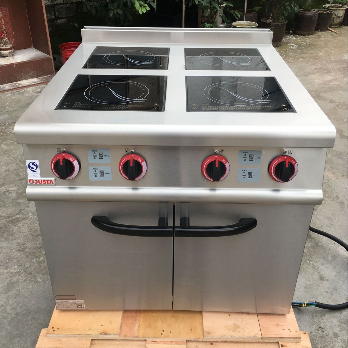 JUSTA佳斯特ZH-IC-4四头电磁炉连柜座 商用煮食炉连柜座