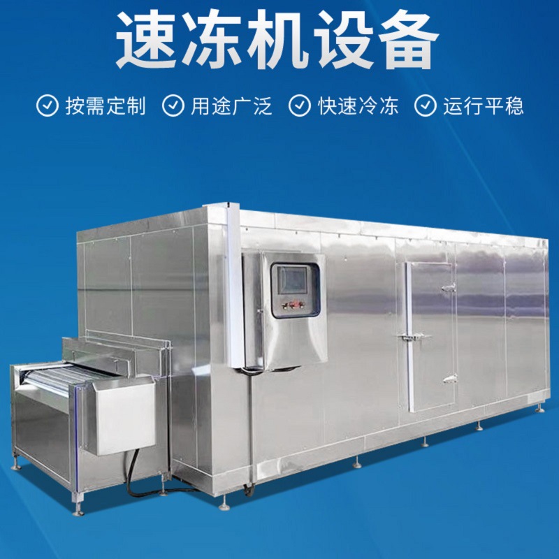 厂家直销小型海参隧道式速冻机 榴莲草莓鸡爪肉制品饺子速冻设备