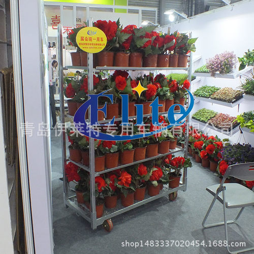厂家推荐花卉周转台车，盆栽多肉切花转运车，不生锈园林花车