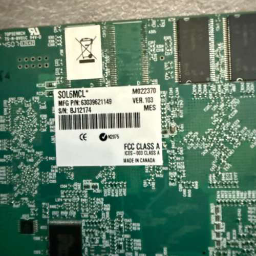 95新 Matrox SOL6MCL 图像采集卡议价