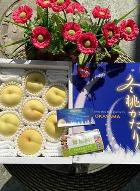 冈山冬桃okayama 岡山桃礼盒装新鲜脆甜桃子日本品种国产水果