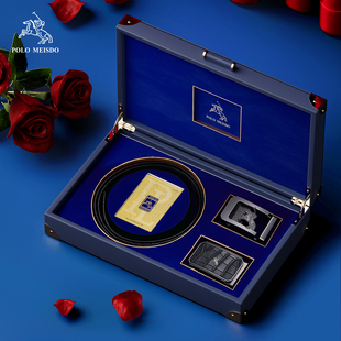 带高档奢侈品裤 正品 裤 皮带鳄鱼皮腰带真皮男款 腰带送男友 保罗男士