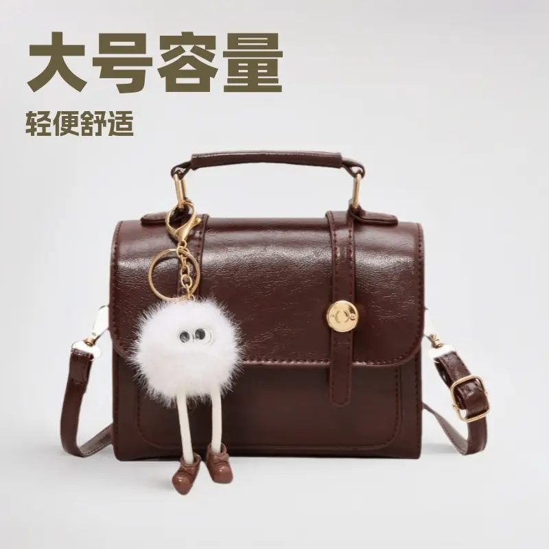 秋冬新款棕色高级感洋气复古女包包小众时尚斜挎包流行单肩手机包