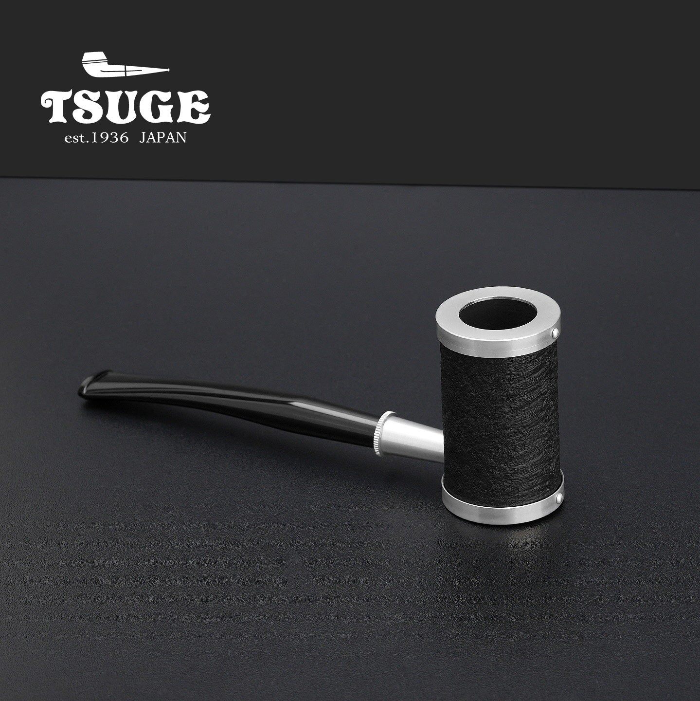 TSUGE拓植日本进口烟斗石楠木拓植平底金属酒杯系列麻面3mm 皮面