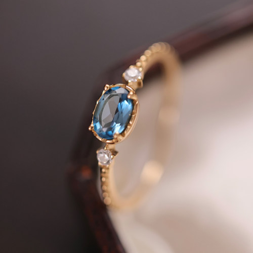 托帕石优雅精致戒指女轻奢高级感