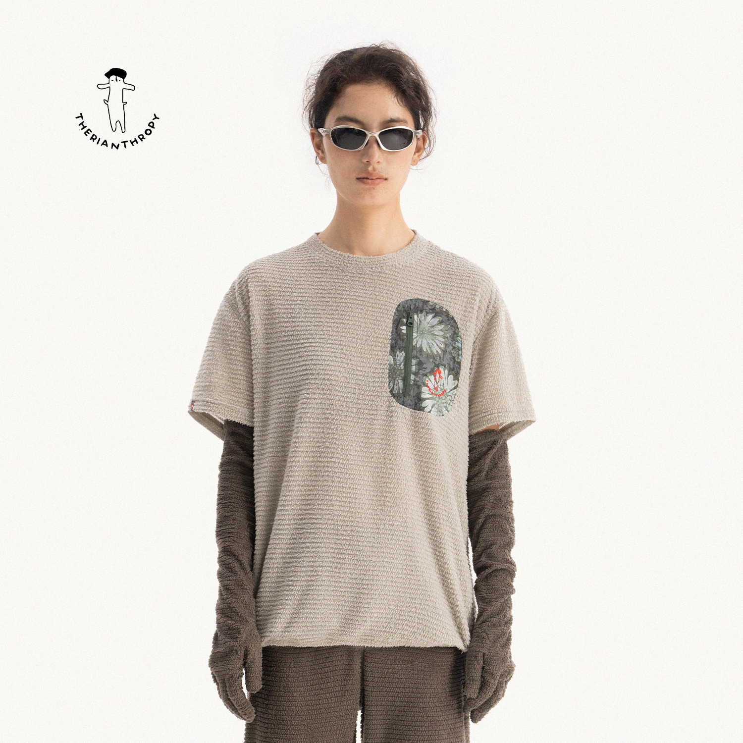 半兽人中性款抓绒保暖短袖T恤