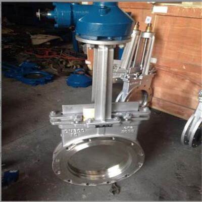 对夹式伞齿轮刀型闸阀 PZ573F-10P 手动渣浆刀闸阀 DN150