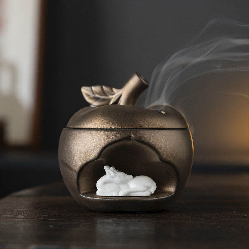 一鹿平安陶瓷盘香炉家用室内沉香檀香香薰炉禅意茶室茶桌熏香摆件,清洗/食品/商业设备,洗车机,淘宝优惠券,粉丝福利购,淘宝优惠卷