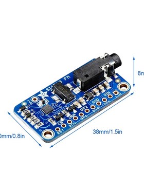 SI4713立体声调频发射器带LED指示供电电压3-5V DC蓝色带单排针