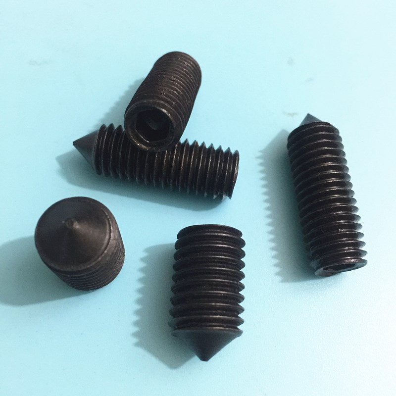 GB78细牙内六角尖端紧定M10M16  顶丝 尖头机米锥端紧定止付螺钉