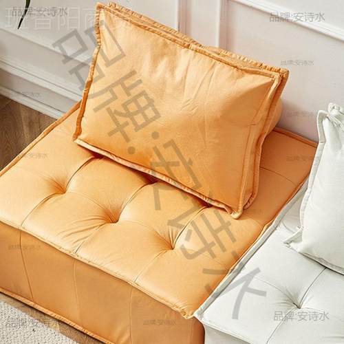 布合小户型人沙发方块豆腐简块科技客厅意式极单人沙发IKT羊羔懒