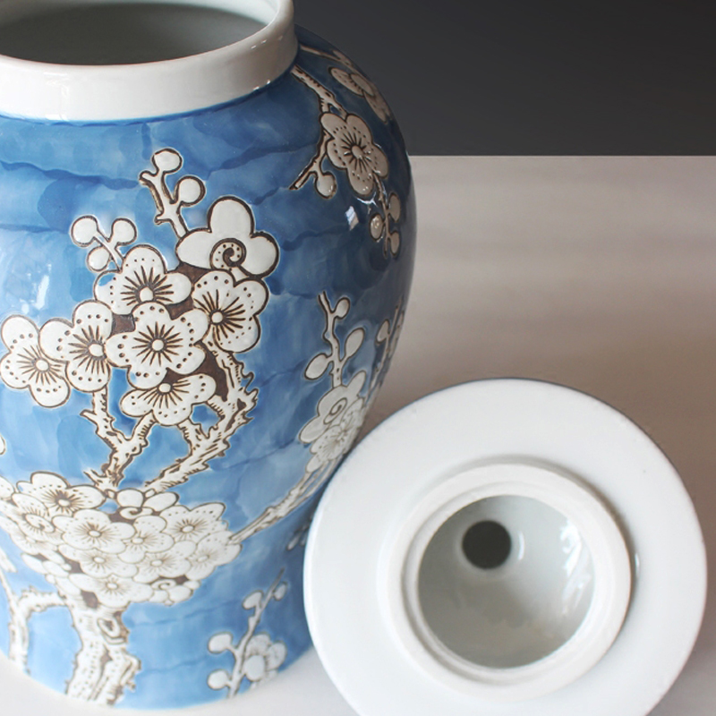 景德镇陶瓷器花瓶插花摆件青花瓷仿古中式家居客厅储物罐大装饰品