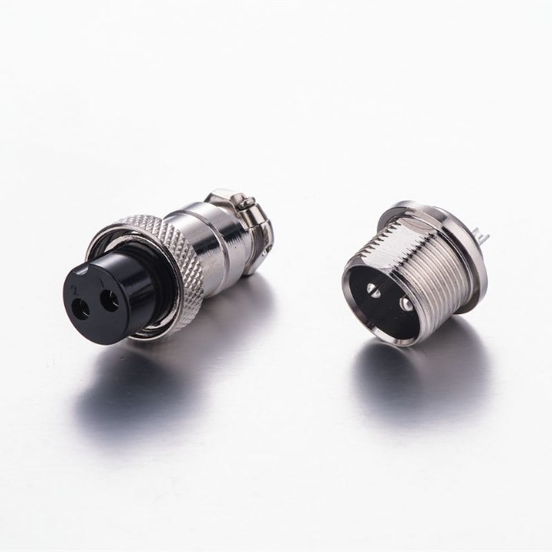 航空插头 M16 穿墙式 单边螺纹 外锁GX16 2芯3芯4芯5芯6芯9芯10芯