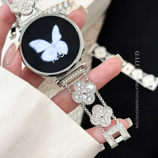 满钻星芒链条适用华为手表watchGT6 4pro高级感荣耀watch2金属女小众41 gt5表带gt3 fit3 42mm 2pro 千洛新款