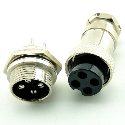 桥田|4PIN 16mm GX16-4芯 航空插头 电缆连接器 插头+插座 5对