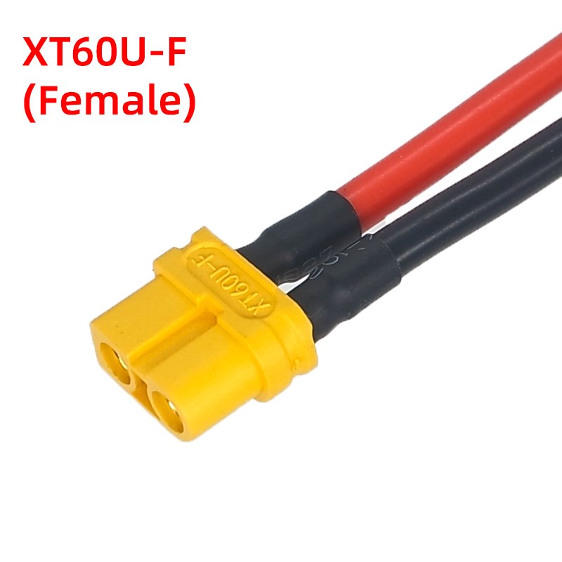 XT60U-F/M带线母头插座 艾迈斯镀金香蕉插头锂电池充电延长连接线