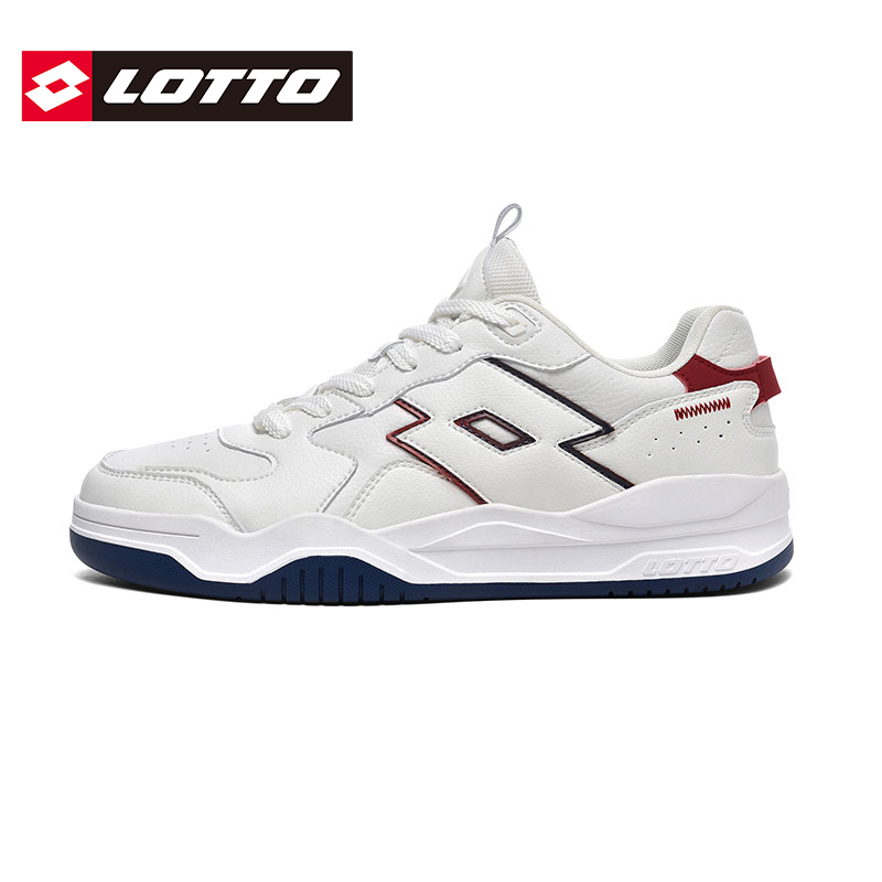 LOTTO乐途男白色厚底低帮板鞋