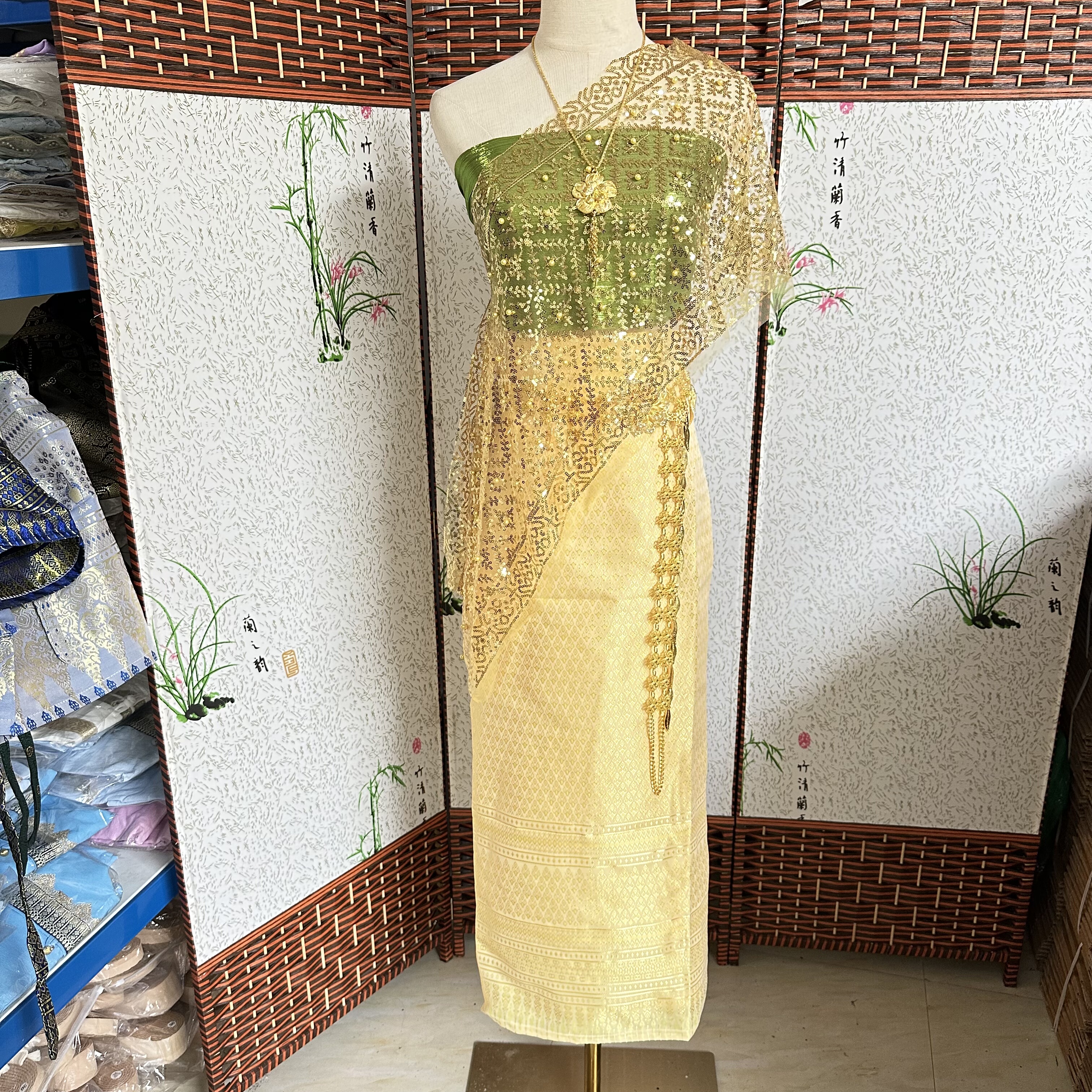 傣族鞠婧祎同款服装女套装抹胸五件套泰式拍照打卡影楼夏季旅游