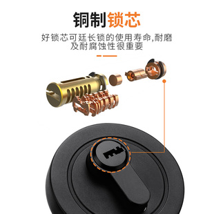隐形门锁室内闭锁暗锁卧室门锁家用通用型防盗单双面锁呆锁带钥匙