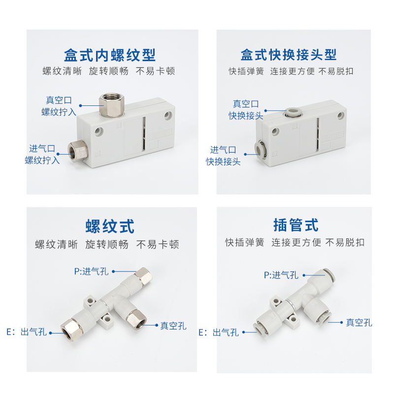 ZH盒式管式真空发生器大流量高真空05BS/07/10/13BL-06-06-08-10-