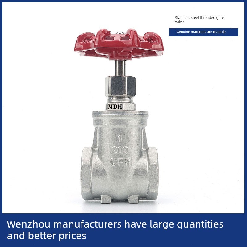 304不锈钢丝扣闸阀Z15W水管内丝螺纹自来水表阀门开关6分/1寸dn25