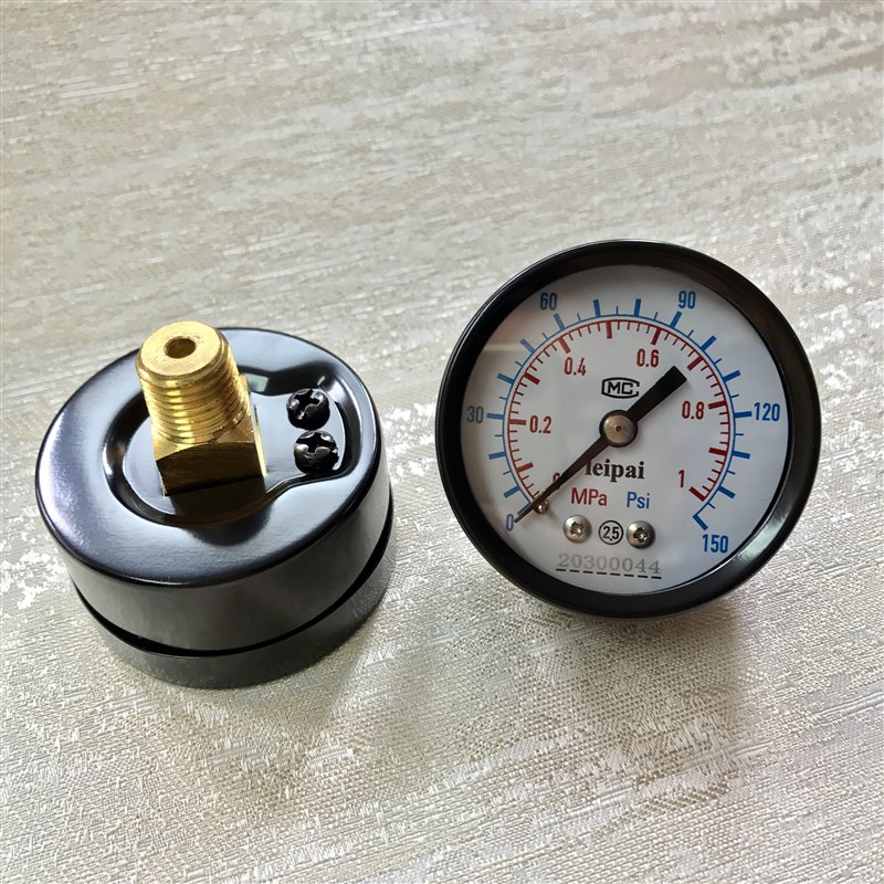 轴向压力表 气压表 y-50z 0~1mpa 0~150psi 2.5级 外壳直径50mm
