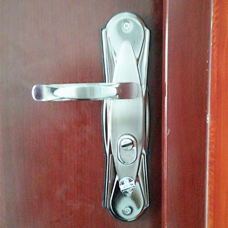 黑金钢步阳防盗门大门把手拉手锌合金手柄入户门执手大门锁单双快