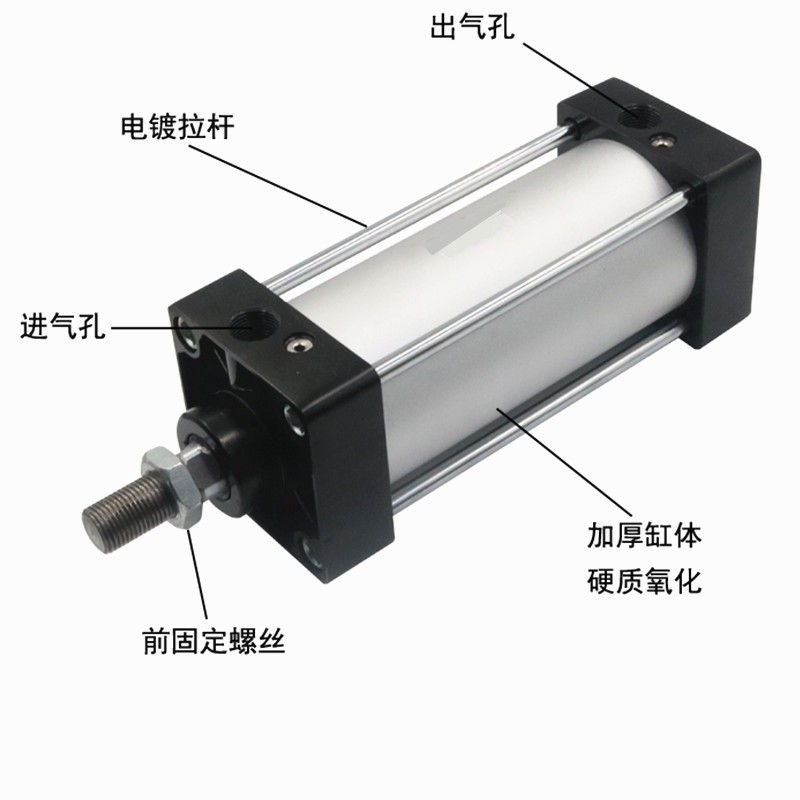 标准气缸SC100X25X50X75X100X125X150X175X200X250气动大推力小型