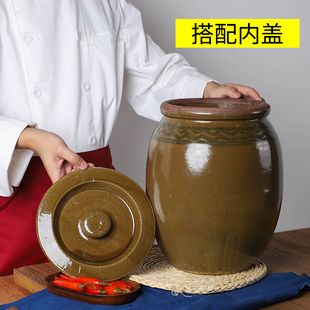 储装 菜土陶密封罐 猪油罐老式 耐高温油缸陶瓷家用带盖大容量坛子装