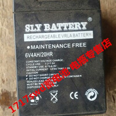 SLY BATTERY蓄电池 6V4AH/20HR 玩具车 童车 电子称 台秤用电瓶