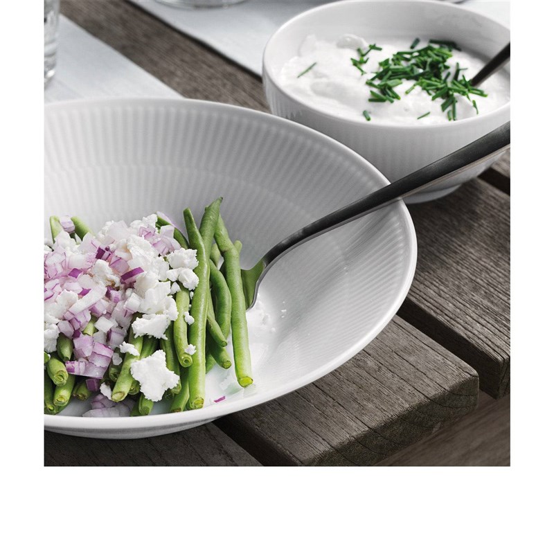 妙HOME白色竖纹浮雕陶瓷深盘简约ins骨瓷餐具水果盘子意面盘汤盘