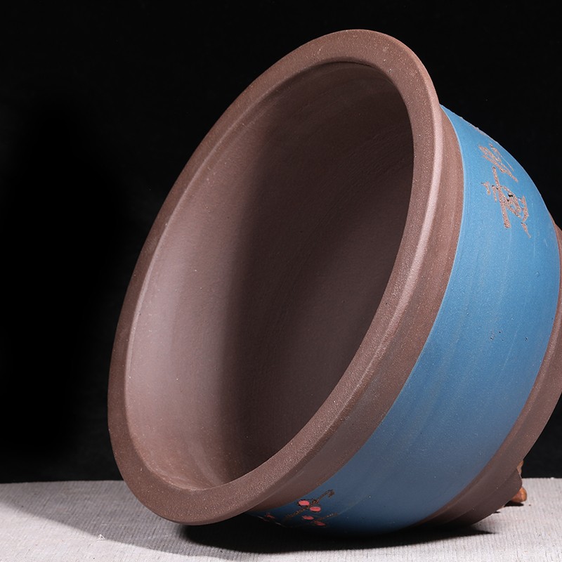 紫砂盆景花盆兰花花盆陶瓷绿萝花盆专用盆特价大号清仓包邮送托盘