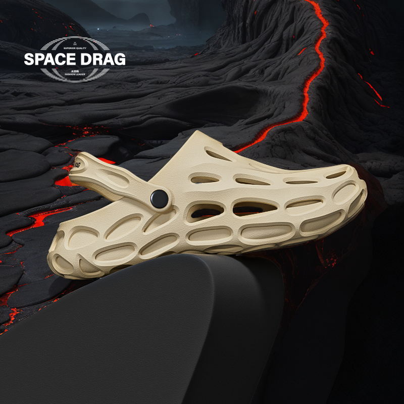 太空拖男士洞洞鞋外穿夏季户外防滑透气厚底踩屎感运动平底沙滩鞋