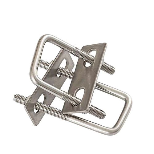 M8系列不锈钢方型管卡304套装螺栓含挡板方头抱箍卡箍螺丝卡扣