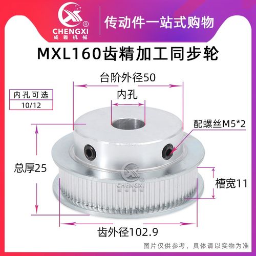MXL160齿精加工同步轮齿外径102.5内孔10/12传动轮皮带轮同步带轮