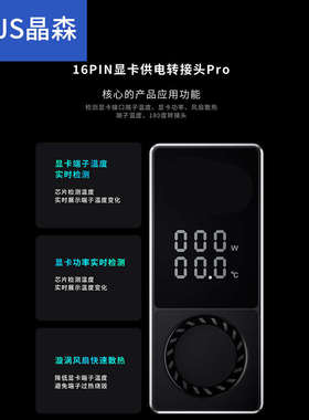 RTX4090/4080/4070显卡16PIN转接头 180度显卡供电转向头涡轮散热