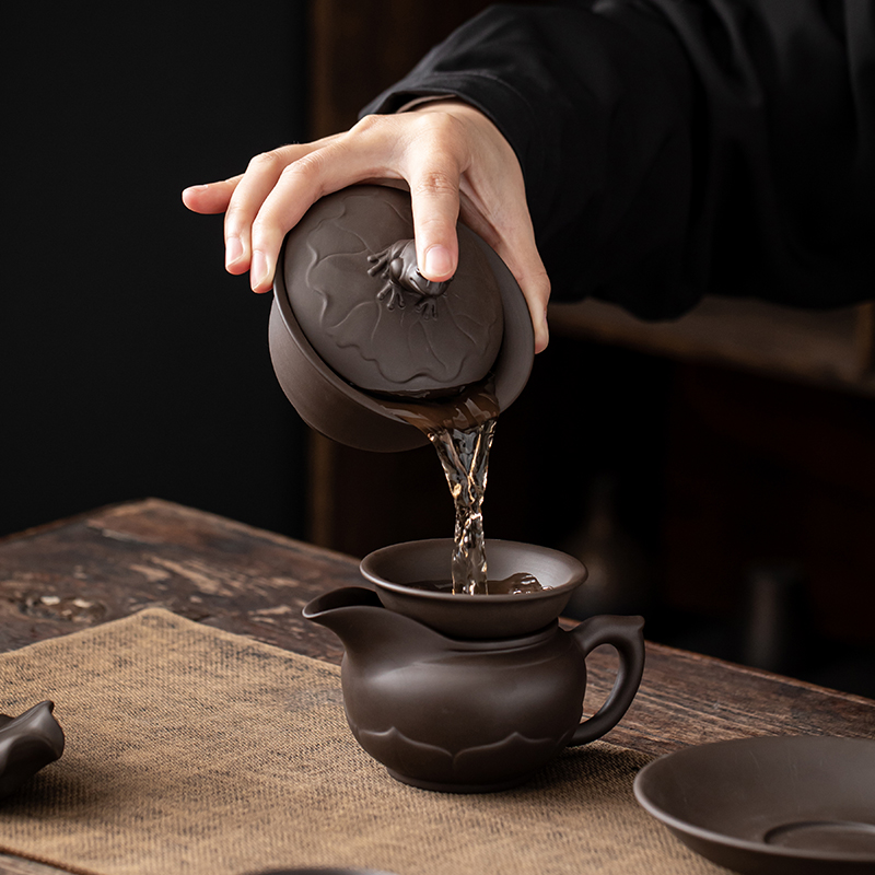 紫砂茶具套装高端 FY茶壶盖碗茶杯陶瓷家用客厅功夫轻奢礼品整套